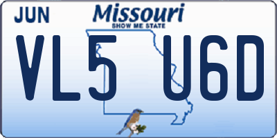 MO license plate VL5U6D