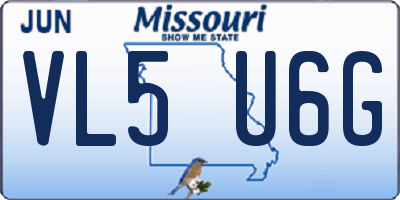 MO license plate VL5U6G