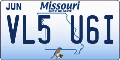 MO license plate VL5U6I