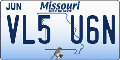 MO license plate VL5U6N