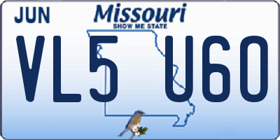 MO license plate VL5U6O