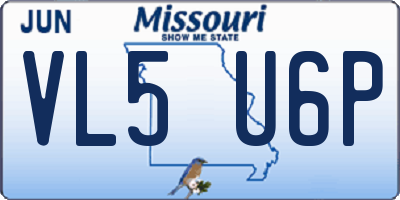 MO license plate VL5U6P