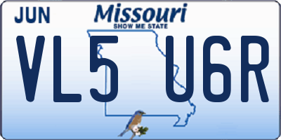 MO license plate VL5U6R
