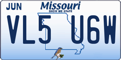 MO license plate VL5U6W