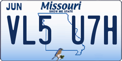 MO license plate VL5U7H