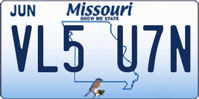 MO license plate VL5U7N