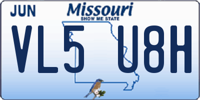 MO license plate VL5U8H
