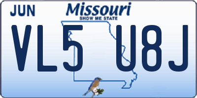 MO license plate VL5U8J
