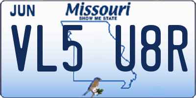MO license plate VL5U8R