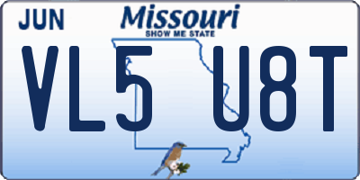 MO license plate VL5U8T