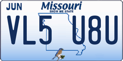 MO license plate VL5U8U