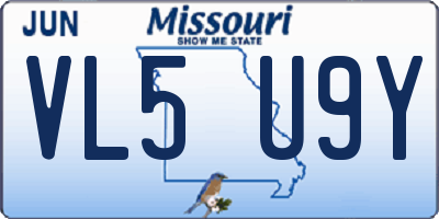 MO license plate VL5U9Y