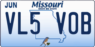 MO license plate VL5V0B