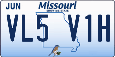 MO license plate VL5V1H