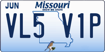MO license plate VL5V1P