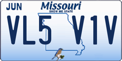 MO license plate VL5V1V