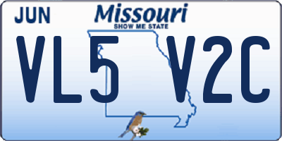 MO license plate VL5V2C