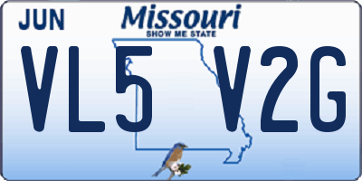 MO license plate VL5V2G