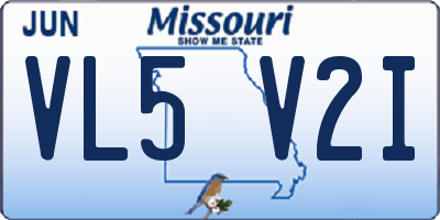 MO license plate VL5V2I