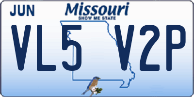 MO license plate VL5V2P