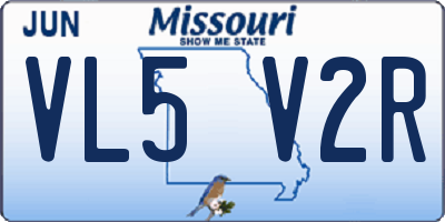MO license plate VL5V2R
