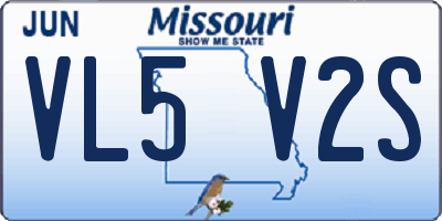 MO license plate VL5V2S