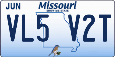 MO license plate VL5V2T