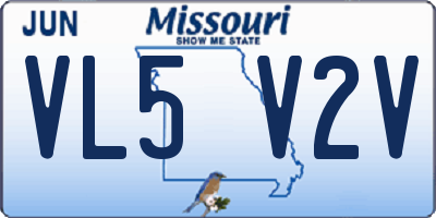 MO license plate VL5V2V