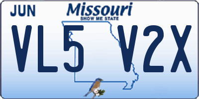 MO license plate VL5V2X