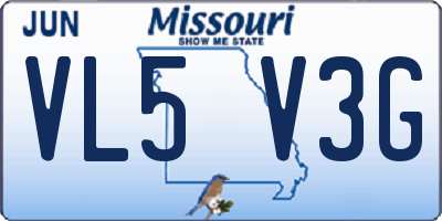 MO license plate VL5V3G