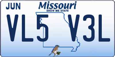 MO license plate VL5V3L