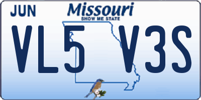 MO license plate VL5V3S