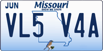 MO license plate VL5V4A