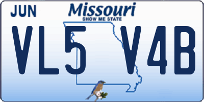 MO license plate VL5V4B