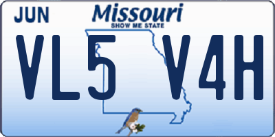 MO license plate VL5V4H
