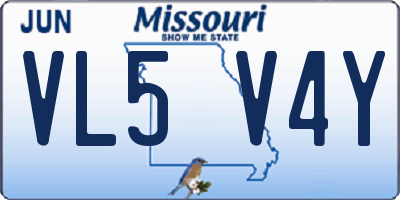MO license plate VL5V4Y