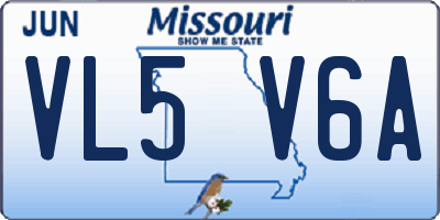 MO license plate VL5V6A