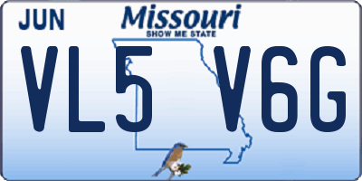 MO license plate VL5V6G