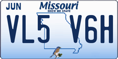 MO license plate VL5V6H