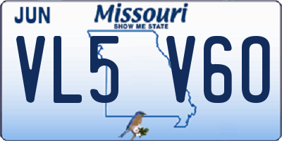 MO license plate VL5V6O