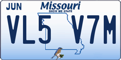 MO license plate VL5V7M
