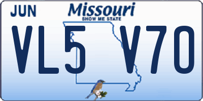 MO license plate VL5V7O