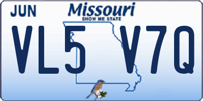 MO license plate VL5V7Q
