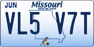 MO license plate VL5V7T