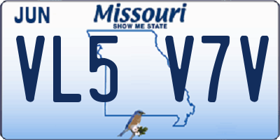 MO license plate VL5V7V
