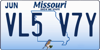 MO license plate VL5V7Y
