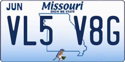 MO license plate VL5V8G