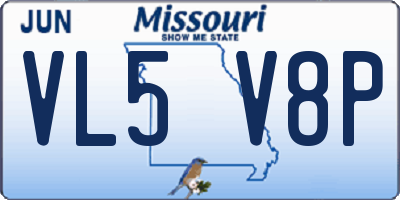 MO license plate VL5V8P
