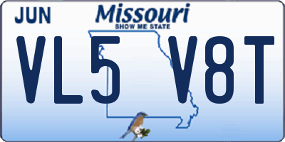 MO license plate VL5V8T