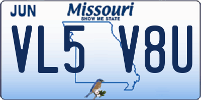 MO license plate VL5V8U
